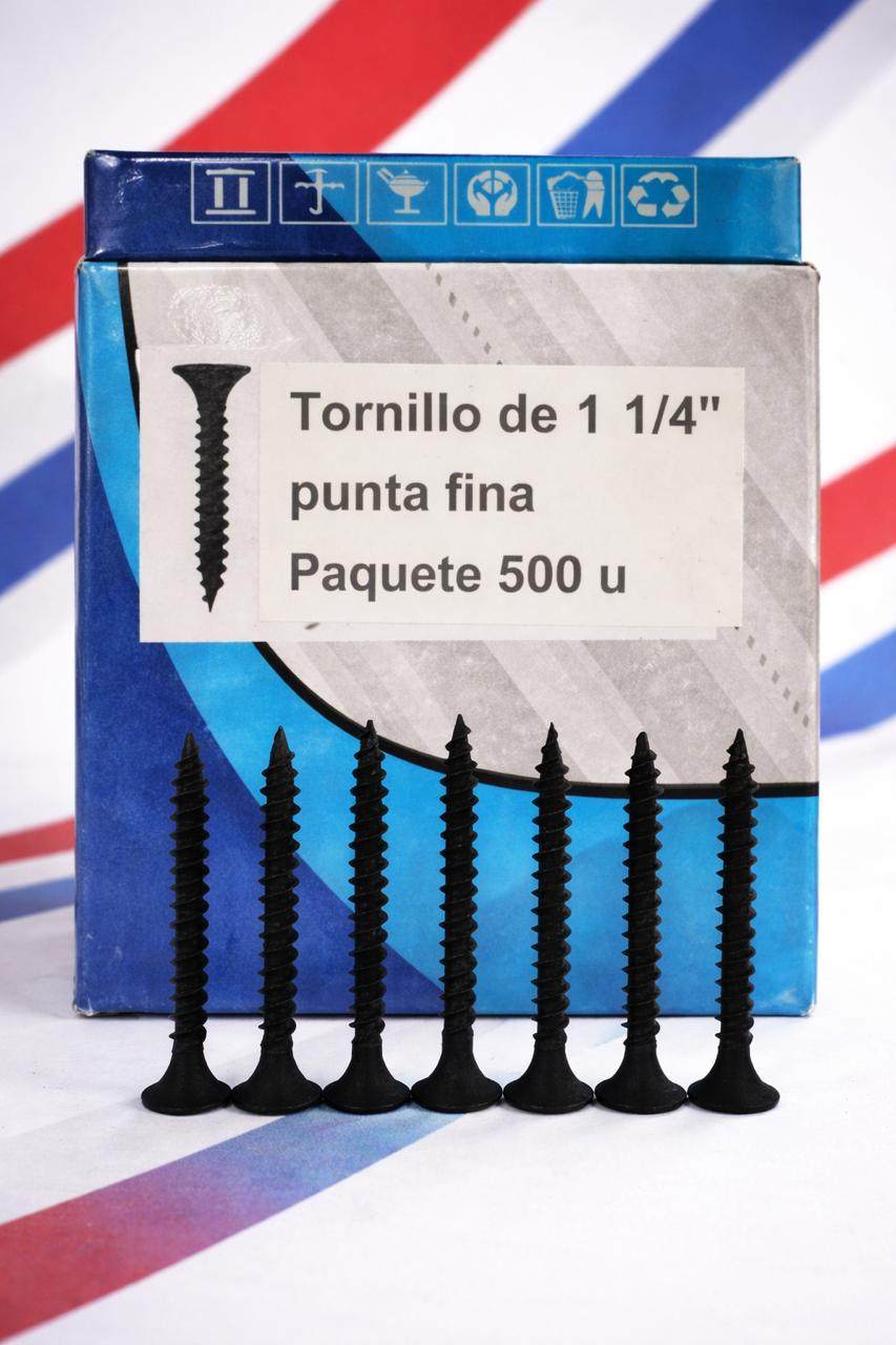 Ciento de tornillo de 1 1/4″ punta fina(500u)